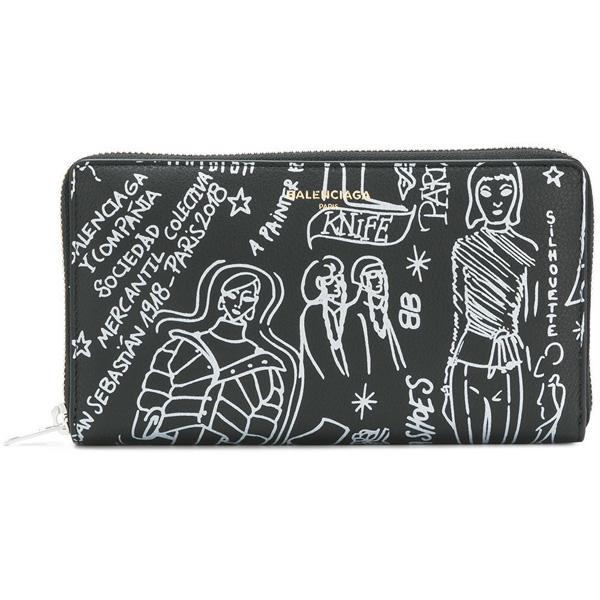 BALENCIAGA バレンシアガ 長財布 コピー Classic Money Graffiti Wallet 8091902